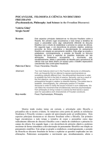 PSICANÁLISE, FILOSOFIA E CIÊNCIA NO DISCURSO FREUDIANO