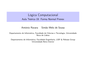 Lógica Computacional - Aula Teórica 19: Forma Normal Prenex