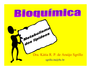 Metabolismo de lipídeos - Etc Personal Page R. Sgrillo
