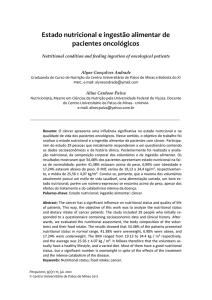 Estado nutricional e ingestão alimentar de pacientes