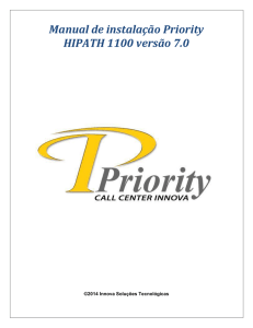 Manual de instalação Priority HIPATH 1100 versão 7.0