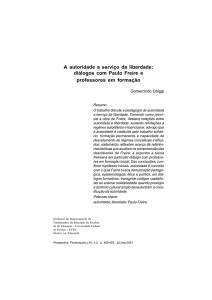 A autoridade a serviço da liberdade: diálogos com Paulo Freire e