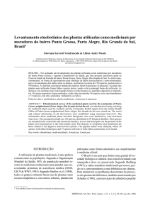 Levantamento etnobotânico das plantas utilizadas como medicinais