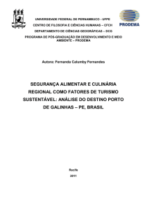 SEGURANÇA ALIMENTAR E CULINÁRIA REGIONAL COMO