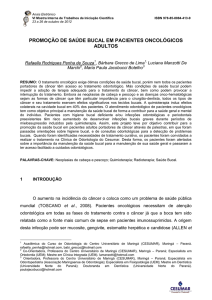promoção de saúde bucal em pacientes oncológicos adultos