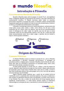 Introdução à Filosofia Origem da Filosofia