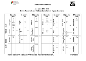 CALENDÁRIO DE EXAMES Ano letivo 2016