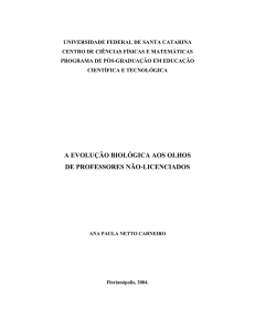 a evolução biológica aos olhos de professores não