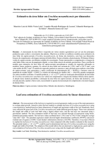 Estimativa da área foliar em Urochloa mosambicensis por