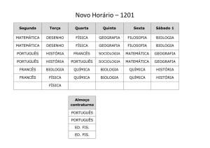 Novo Horário – 1201