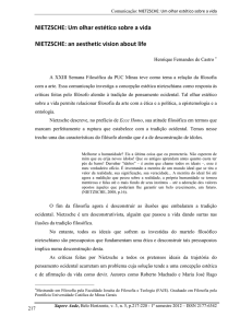 NIETZSCHE: Um olhar estético sobre a vida NIETZSCHE: an