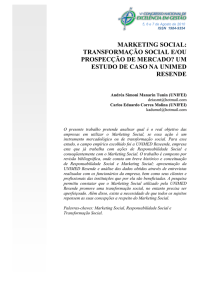 marketing social: transformação social e/ou prospecção de mercado?