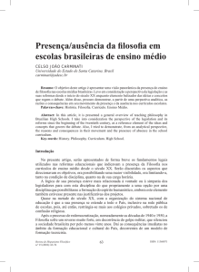 Presença/ausência da filosofia em escolas brasileiras de ensino