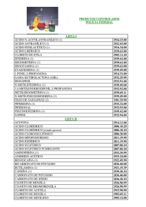 PRODUTOS CONTROLADOS POLÍCIA FEDERAL LISTA I ÁCIDO N