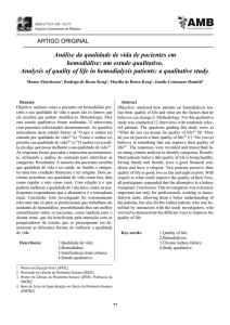 Análise da qualidade de vida de pacientes em hemodiálise: um