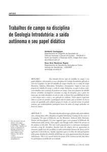 Trabalhos de campo na disciplina de Geologia Introdutória: a saída