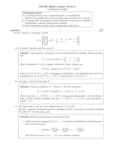 CM 005 Álgebra Linear: Prova 3