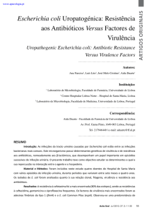 Escherichia coli Uropatogénica - Associação Portuguesa de Urologia