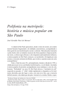 Polifonia na Metrópole: História e música popular em São Paulo