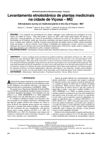 Levantamento etnobotânico de plantas medicinais na cidade de