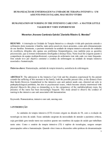 humanização de enfermagem na unidade de terapia