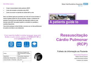 Ressuscitação Cárdio Pulmonar (RCP)