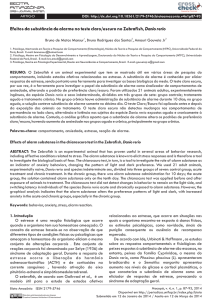 Efeitos da substância de alarme no teste claro/escuro no Zebrafish