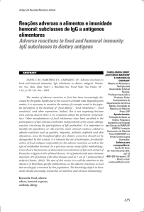 Reações adversas a alimentos e imunidade humoral: subclasses de