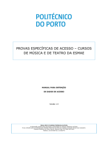 provas específicas de acesso – cursos de música e de teatro da