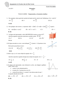 Ficha de trabalho - Trigonometria, e Geometria Analítica 2π 4π π π