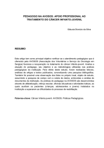 pedagogo na avosos: apoio profissional ao tratamento do câncer