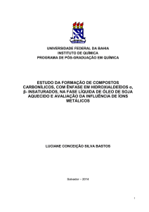 ESTUDO DA FORMAÇÃO DE COMPOSTOS CARBONÍLICOS, COM