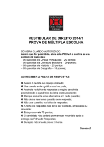 Prova de Múltipla Escolha 2014/1