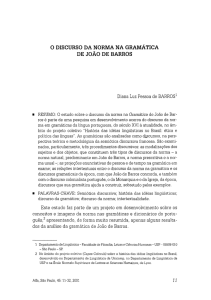 O DISCURSO DA NORMA NA GRAMÁTICA DE JOÃO DE BARROS