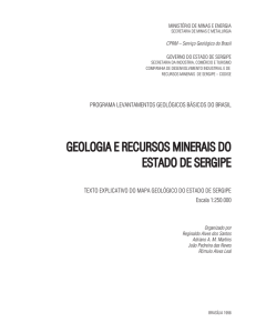 geologia e recursos minerais do estado de sergipe - Rigeo