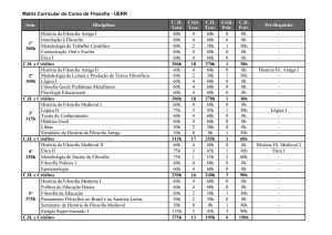 Matriz Curricular do Curso de Filosofia