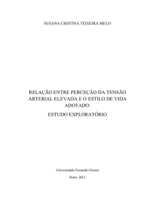 relação entre perceção da tensão arterial elevada e o estilo de vida