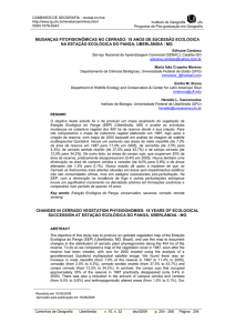 MUDANÇAS FITOFISIONÔMICAS NO CERRADO: 18 ANOS DE