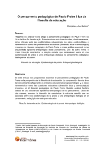 O pensamento pedagógico de Paulo Freire à luz da filosofia da