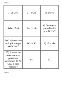 1) 2x-2=0 2) -8=2x 3) x+5=0 4)3x+12=0 5) –x
