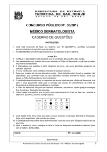 concurso público nº. 30/2012 médico dermatologista caderno de