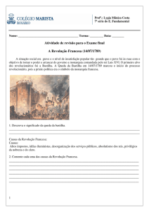 Atividade de revisão para o Exame final A Revolução Francesa (14