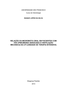 (pneumonia associada à ventilação mecânica) na uti