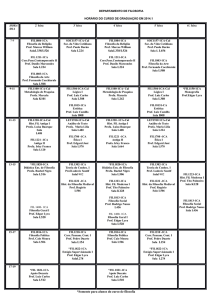 Horário da Graduação - Departamento de filosofia da PUC Rio