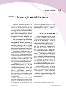 Imunização em adolescentes - Revista Adolescência e Saúde