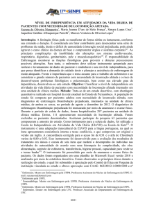 NÍVEL DE INDEPENDÊNCIA EM ATIVIDADES DA