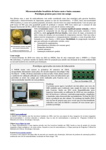 Microcontrolador brasileiro de baixo custo e baixo consumo