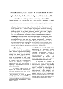 Procedimentos para a análise de acessibilidade de sites