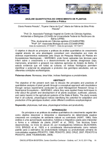 análise quantitativa do crescimento de plantas