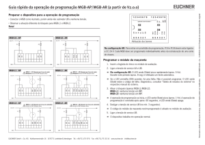 Guia rápido da operação de programação MGB-AP/MGB